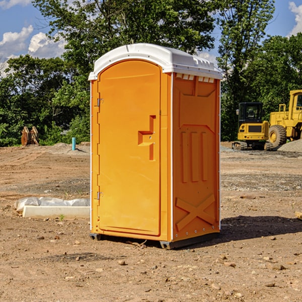 how often are the portable restrooms cleaned and serviced during a rental period in Cedarvale